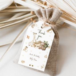 Etiqueta Para Presente Chuveiro de Bebê Boho Girafa Obrigado