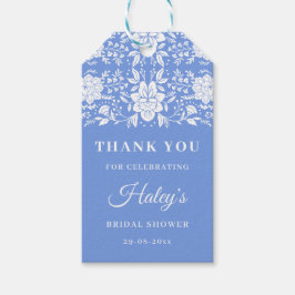 Etiqueta Para Presente Chuveiro de Noiva Chinoiserie Azul Floral