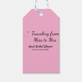 Etiqueta Para Presente Chuveiro de noiva de viagem adicione o nome data s