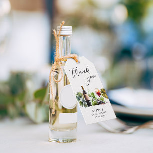 Etiqueta Para Presente Chuveiro de Noiva de Vinho de Agradecimento Elegan