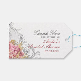 Etiqueta Para Presente Chuveiro de Noiva Floral Rosa Chique