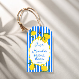 Etiqueta Para Presente Ciao bella Blue stripes lemons chá de panela a fav