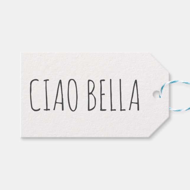 Etiqueta Para Presente Ciao bella | Olá linda (Frente (horizontal))