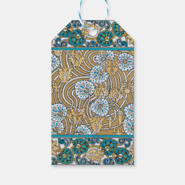 Etiqueta Para Presente ciclamen azul arte nova flor botânica (Frente)