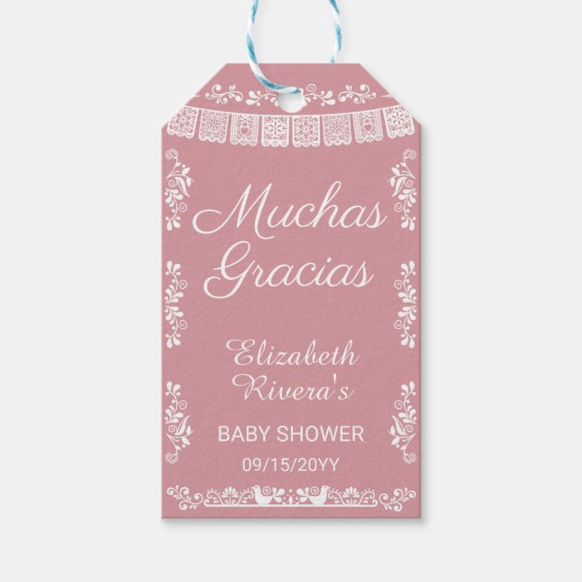 Etiqueta Para Presente Cielito Lindo Baby Shower Muchas Gracias (Frente)