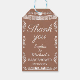 Etiqueta Para Presente Cielito Lindo Terracotta Papel Picado Baby Shower
