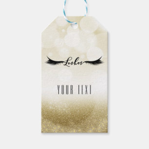 Etiqueta Para Presente Cílios Dourado Brilho Glamour Cílios Beleza Chic