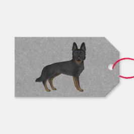 Etiqueta Para Presente Cinza De Cachorro De German shepherd Bi-Black