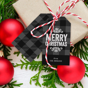 Etiqueta Para Presente Cinzas e BlackBuffalo Verificar Natal Russo