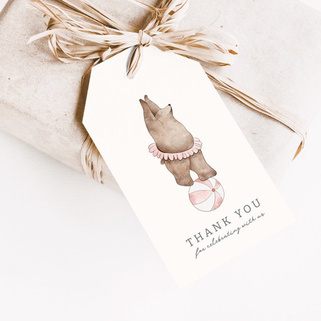 Etiqueta Para Presente Circo do Urso Moderno das Crianças | Favor de Aniv (Criador carregado)