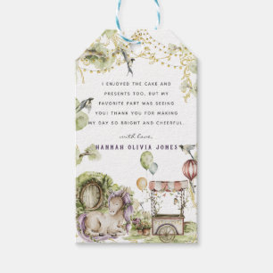 Etiqueta Para Presente Circo Woodland   Festa de aniversário Unicórica Ob