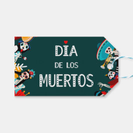 Etiqueta Para Presente Círculo Colorido Verde do los Muertos da Vida