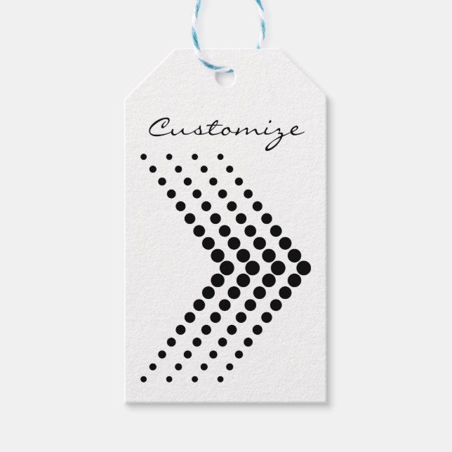 Etiqueta Para Presente Círculo Zigzag Chevron de meia-tona abstrato (Frente)