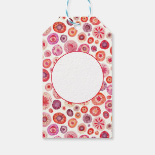 Etiqueta Para Presente Círculos de Aquarela Rosa Abstrato modernos