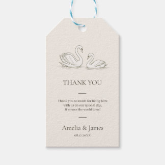 Etiqueta Para Presente Cisne Elegante | Casamento com Estilo Antigo