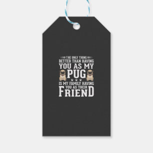 Etiqueta Para Presente Citação de Amigo da Família de Cachorro Pug