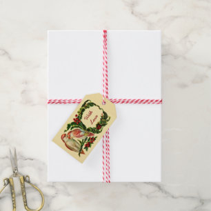 Etiqueta Para Presente Citação do bonito Vintage Love Birds "With Love"