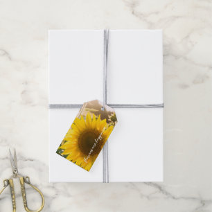 Etiqueta Para Presente Citação do girassol "flores são felicidade"