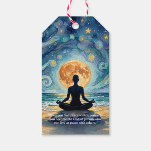 Etiqueta Para Presente Citações de Ioga Meditação Céu Noturno Estrelado L