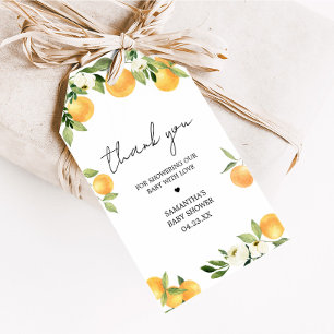 Etiqueta Para Presente Citrino Botânico Laranja Pequeno Cutie Favor