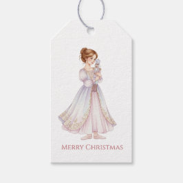 Etiqueta Para Presente Clara Holding Nutcracker Doll Watercolor
