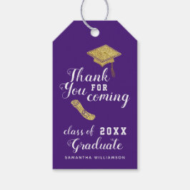 Etiqueta Para Presente Classe Elegante Roxo de Graduação 2025 Obrigado
