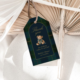 Etiqueta Para Presente Classic Dark Green Plaid Thank You Favor Tags