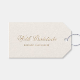 Etiqueta Para Presente Classic Ivory and Gold Timeless Wedding