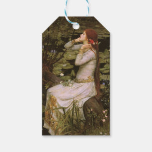 Etiqueta Para Presente Clássica Arte de Ophelia Pond Lily de Shakespeare