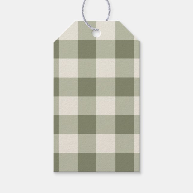 Etiqueta Para Presente Clássica Farmhouse Verde Gingham Style Napkins (Frente)