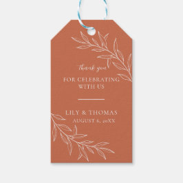 Etiqueta Para Presente Clássico Casamento Boho Terracota