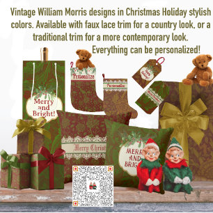 Etiqueta Para Presente Clássico Nostálgico William Morris Holiday