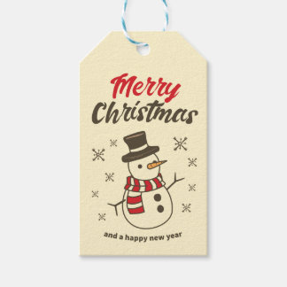 Etiqueta Para Presente Clássico Vintage Retro Snowman Natal