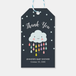 Etiqueta Para Presente Cloud Raindrops Rainbow Neutral Obrigado Rapaz