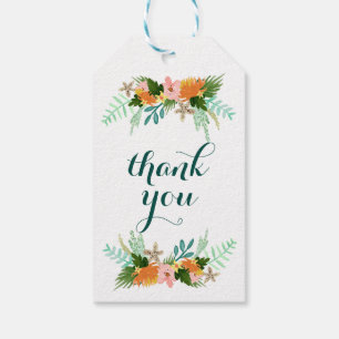 Etiqueta Para Presente Coastline Floral Obrigado