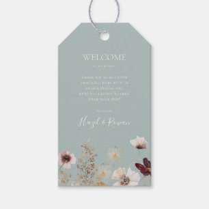 Etiqueta Para Presente Cobre Burgundy Boas-vindas ao Teal Wedding
