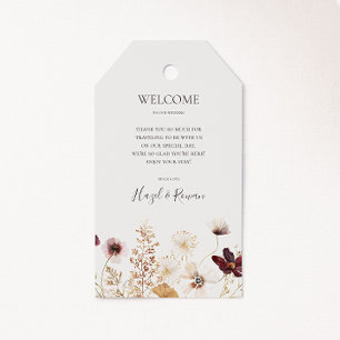 Etiqueta Para Presente Cobre Burgundy Boige Wedding Welcome