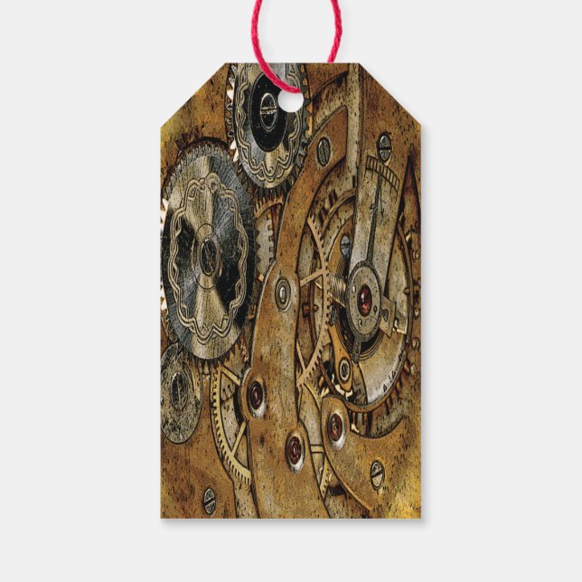 Etiqueta Para Presente Cobre Steampunk Antiquado (Verso)