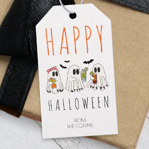 Etiqueta Para Presente Cocktails de Fantasmas Assustadores Lindos Adultos