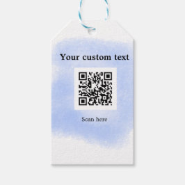 Etiqueta Para Presente código de verificação QR de cor aquática azul adic