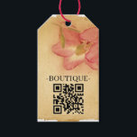 Etiqueta Para Presente Código QR do Pergaminho Floral Antiquado da Imagem<br><div class="desc">Esta bela e única imagem floral antiga tem efeitos pergaminhos castanhos claros. Adicione o texto personalizado e o código QR do site (apague se desejar) para atender às suas necessidades.</div>