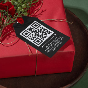 Etiqueta Para Presente Código QR Preto Personalizado