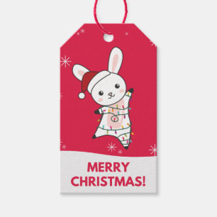 Etiqueta Para Presente Coelhinha Feliz Natal Animais de inverno Coelhos P
