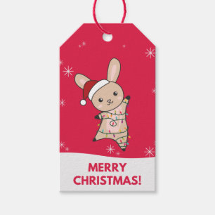 Etiqueta Para Presente Coelhinha Feliz Natal Animais de inverno Coelhos P
