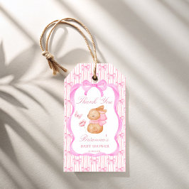 Etiqueta Para Presente Coelhinho Fofo laço rosa borda meninas baby shower