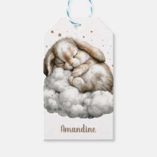 Etiqueta Para Presente Coelho Baby Adormecido com um Nome Personalizado