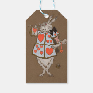 Etiqueta Para Presente Coelho Branco de Alice no País das Maravilhas Vint