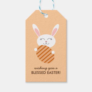 Etiqueta Para Presente Coelho da Páscoa (Laranja)