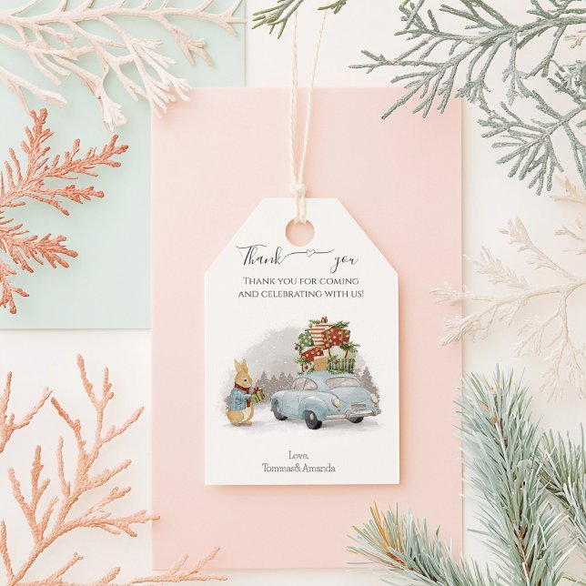 Etiqueta Para Presente Coelho de Natal Peter e Carro (Criador carregado)