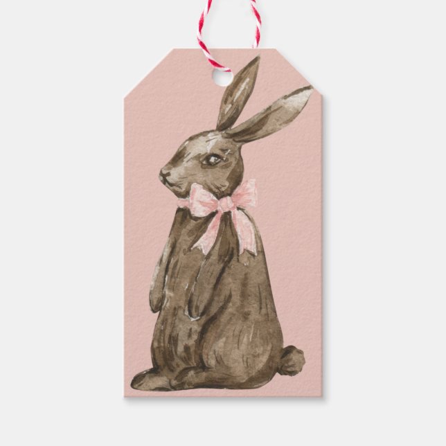 Etiqueta Para Presente Coelho de Páscoa de Chocolate (Frente)